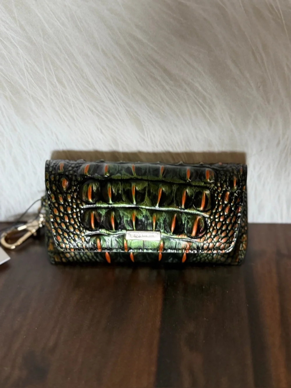 NWT BRAHMIN ELORA SUNGLASSES CASE SAMBA GREEN HTF